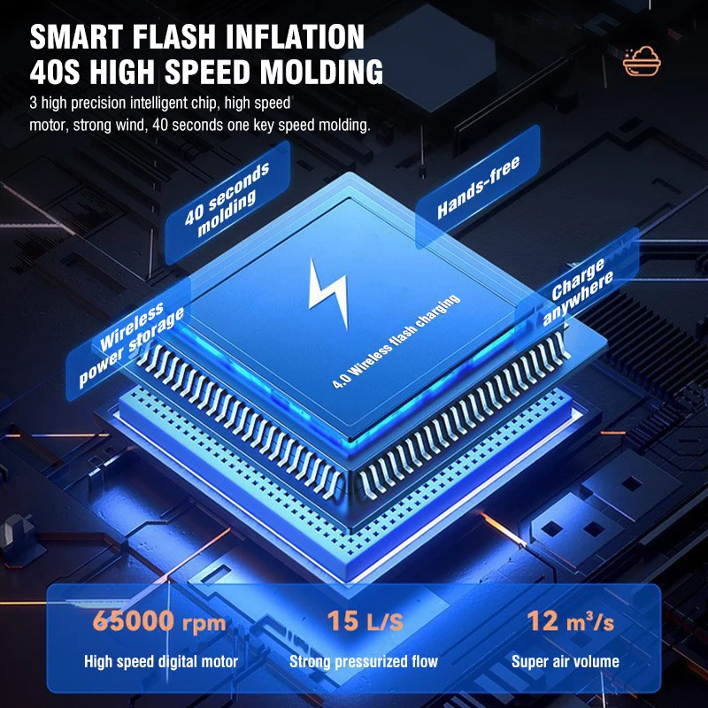 Inflador eléctrico de aire con carga inalámbrica para piscina - imagen 5