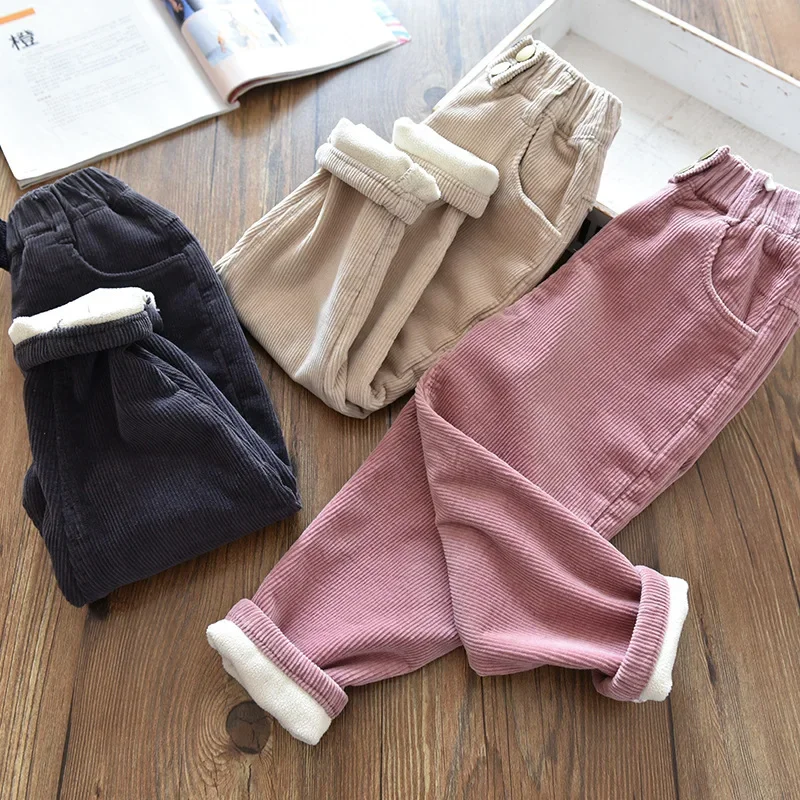 Pantalones acolchados de lana para niños en pana gruesa otoño-invierno - imagen 5