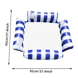 Hamaca flotante inflable PVC rayas diagonales–Balsa acuática plegable