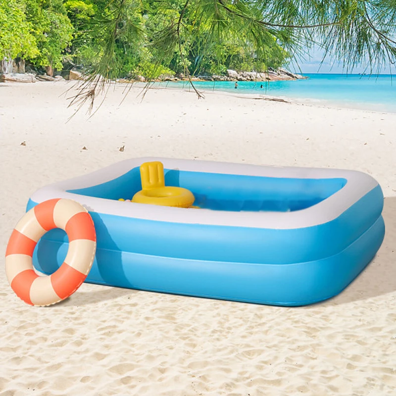 Piscina inflable familiar grande rectangular para niños y adultos