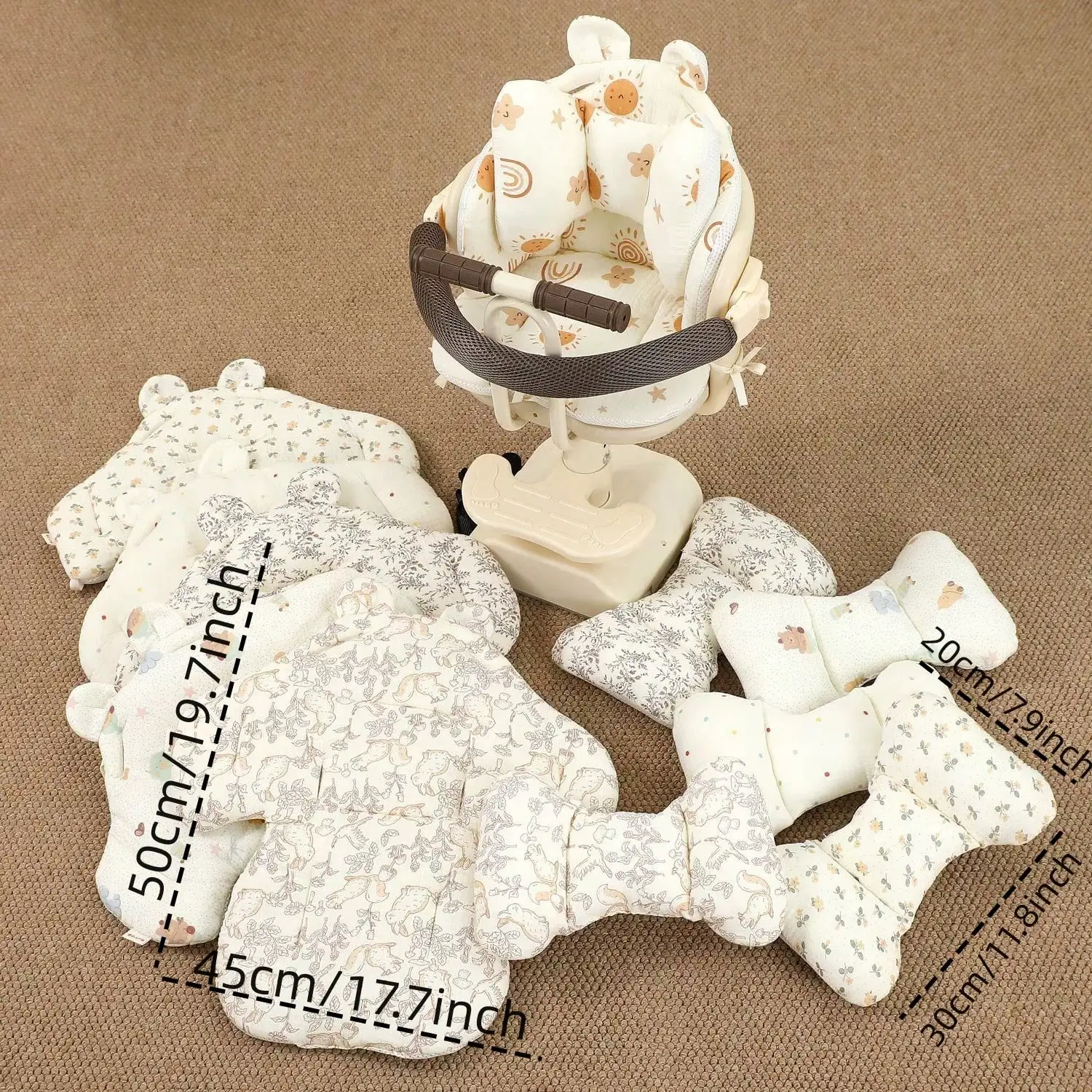 Cojín de asiento acolchado para cochecito de bebé con osito - imagen 2