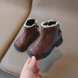 Botas de nieve antideslizantes con lazo encajado para niñas
