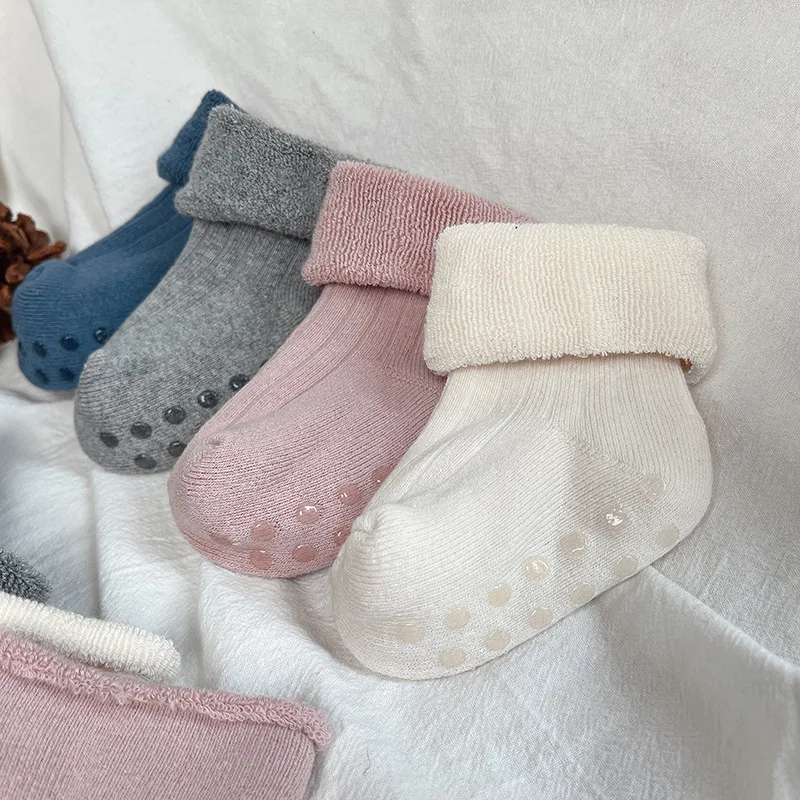 Calcetines antideslizantes térmicos de algodón con pelo para casa - imagen 3