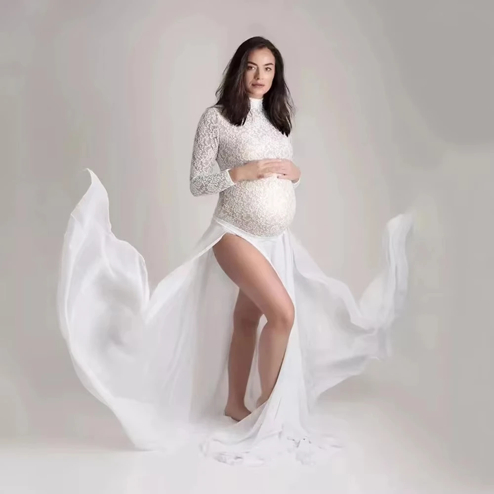Vestido de maternidad de encaje con falda gasa extraíble Boutique - imagen 2