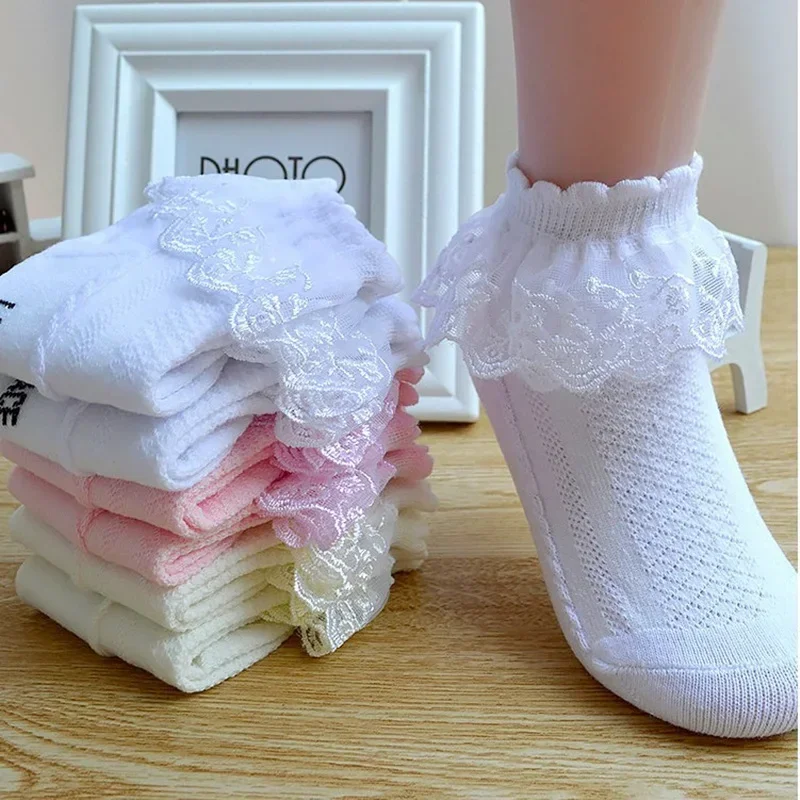 Calcetines de algodón con volantes para bebés y niñas - imagen 3