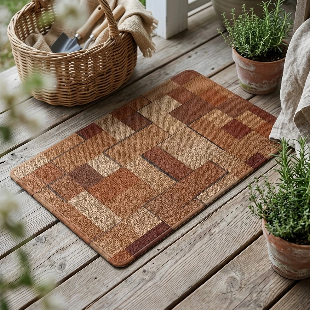 Alfombra de baño de cáñamo antideslizante, secado rápido y lavable - imagen 2