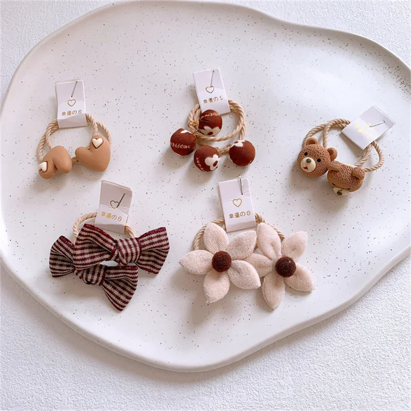 Coletero flores bebé – Lazo elástico estampado para niña - imagen 2