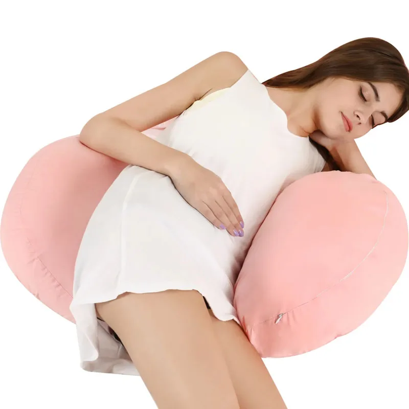 Almohada de embarazo en U con soporte para abdomen y lactancia