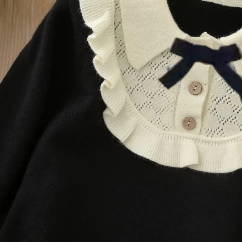 Milancel vestido de punto para niña con colores combinados - imagen 2