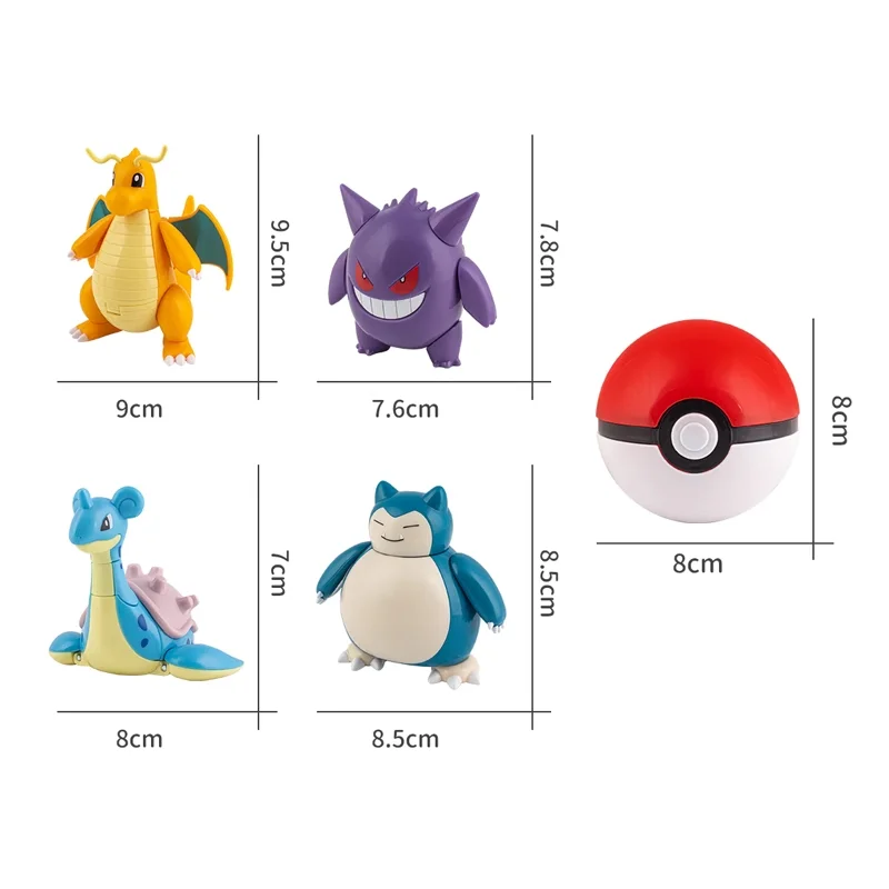 Figuras de acción Pokémon: Pikachu, Gengar, Dragonite y Snorlax - imagen 5