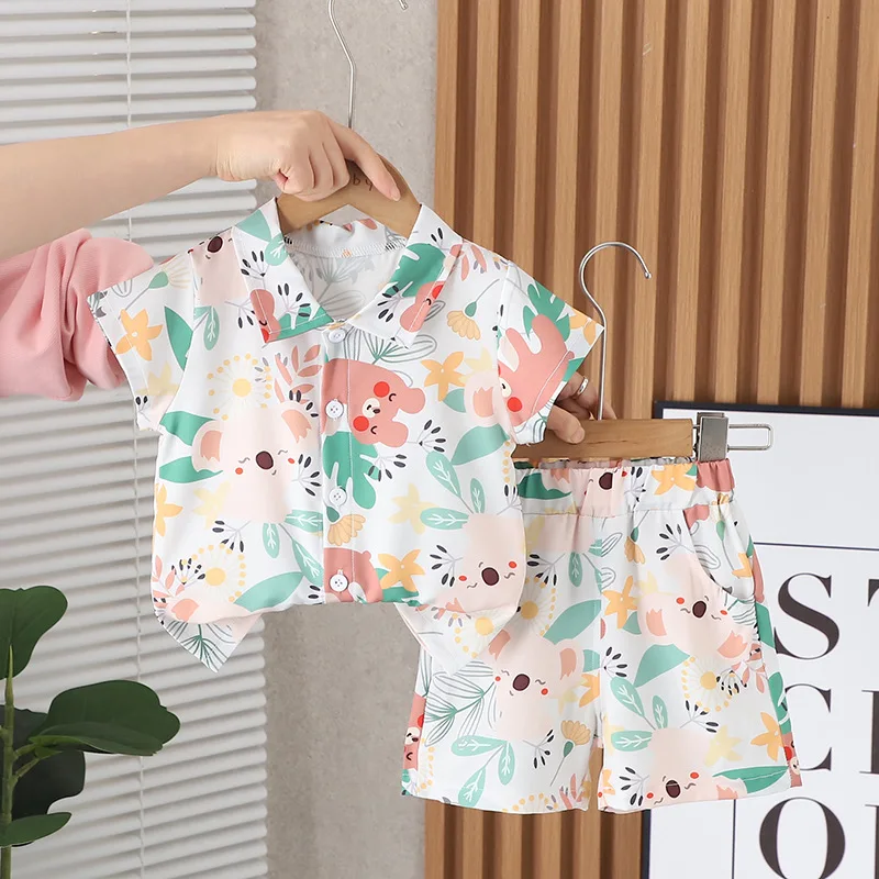 Ropa de verano para niños: camisa y shorts de algodón - imagen 2