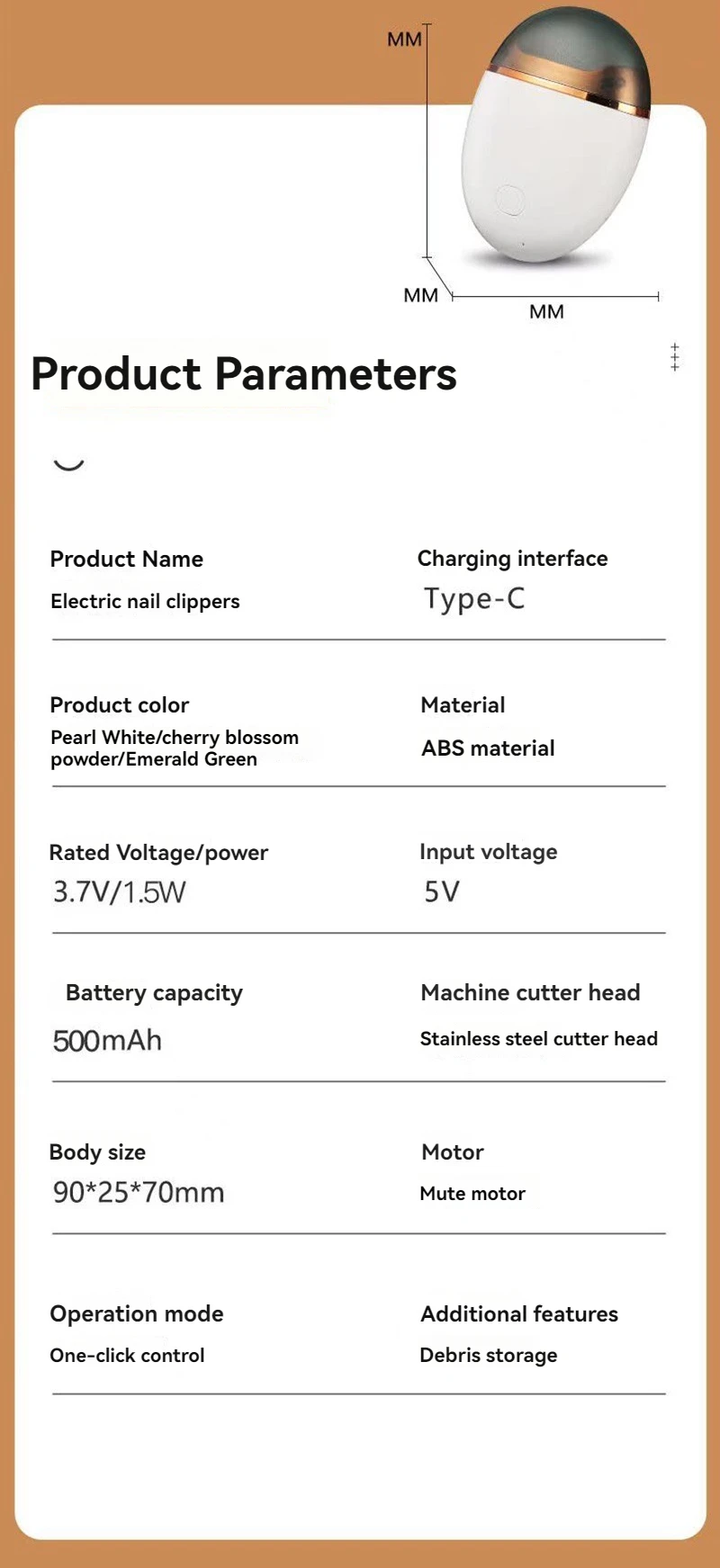 Cortaúñas eléctrico automático para bebé