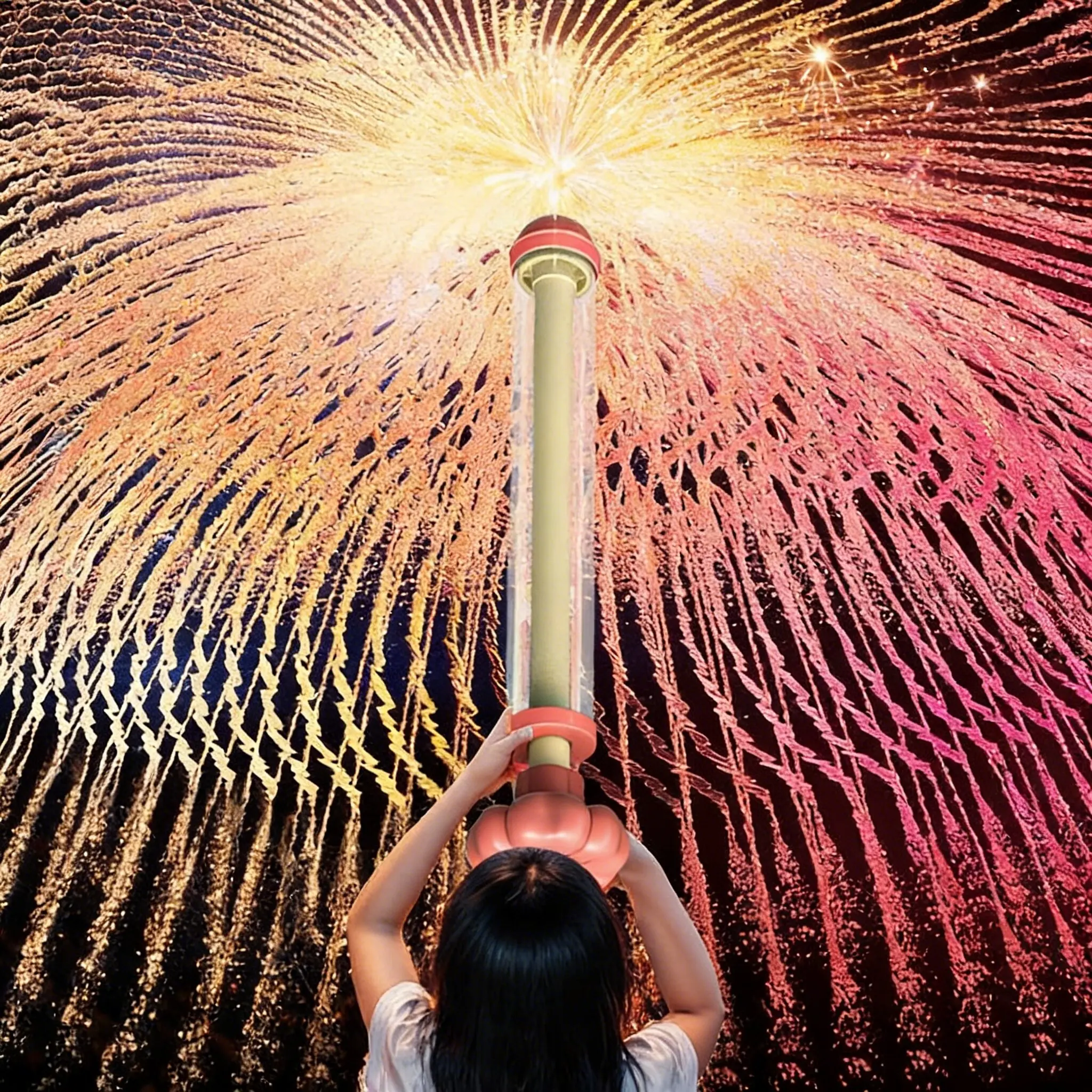Pistola de agua para niños – Juguete con efecto fuegos artificiales