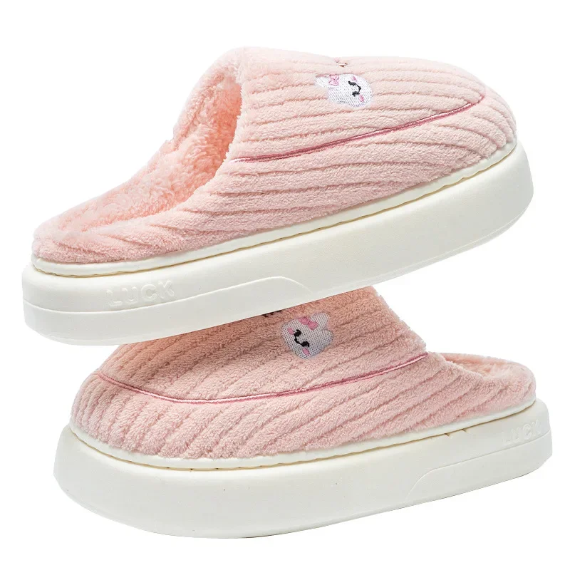 Pantuflas de invierno antideslizantes con suela gruesa para casa - imagen 4