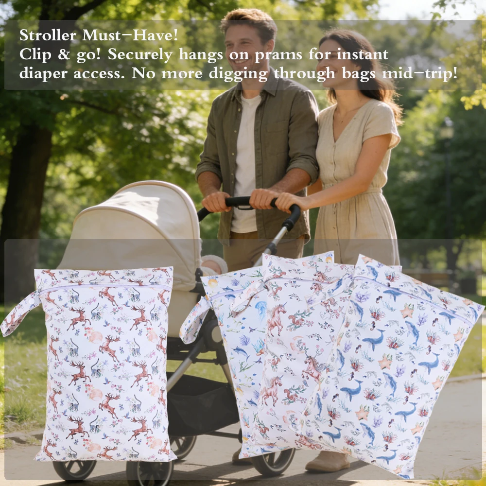 Bolsa impermeable para pañales reutilizables con cierre