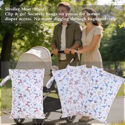 Bolsa impermeable para pañales reutilizables con cierre
