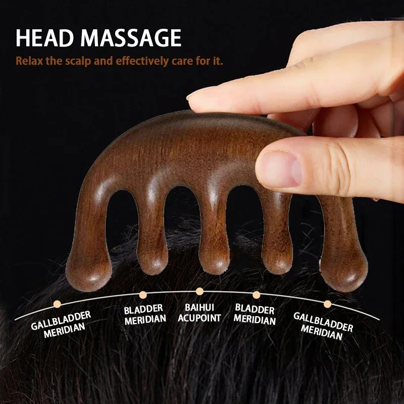 Peine massageador de sándalo para niños – Cuidado delicado del cabello infantil - imagen 5