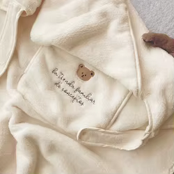 Funda para cochecito de franela con oso – Invierno suave