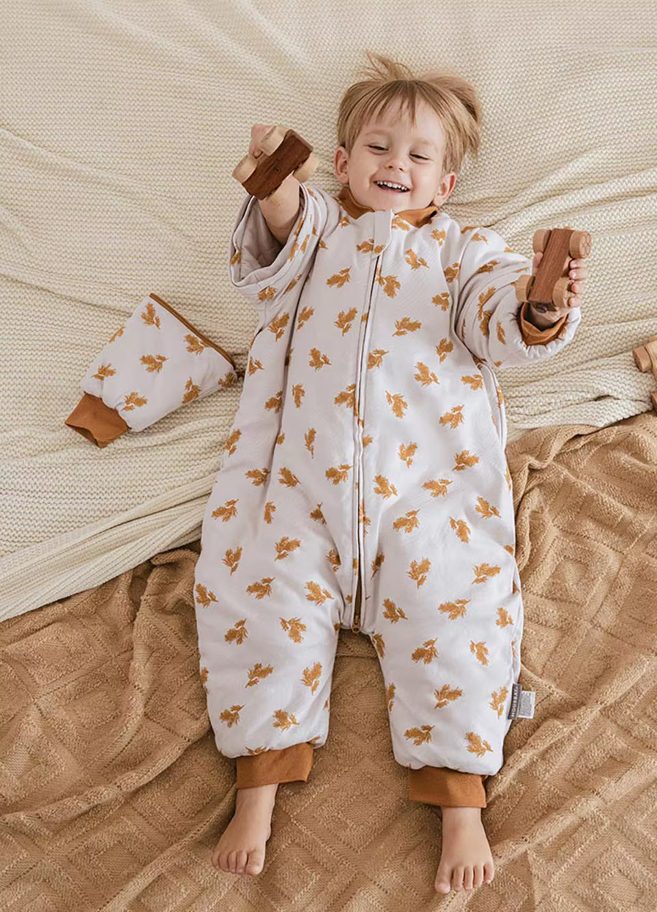 Saco de dormir con mangas extraíbles extendido