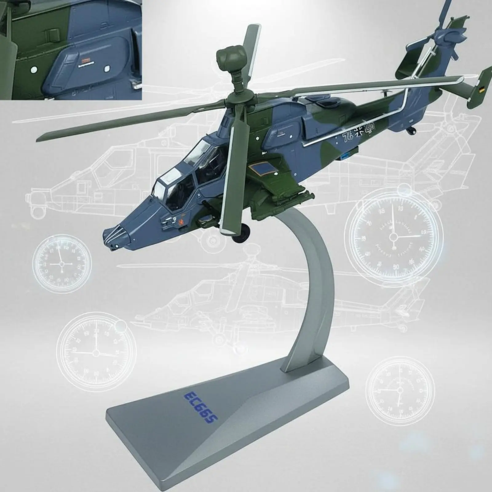 Helicóptero modelo EC665 Tigre de colección, muy detallado - imagen 3