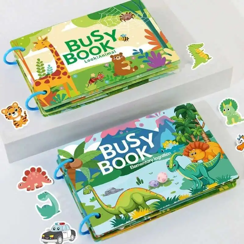 Libro de actividades infantil con pegatinas de dinosaurios y vehículos - imagen 5