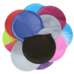 Gorro de natación de silicona impermeable elástico para adultos y niños