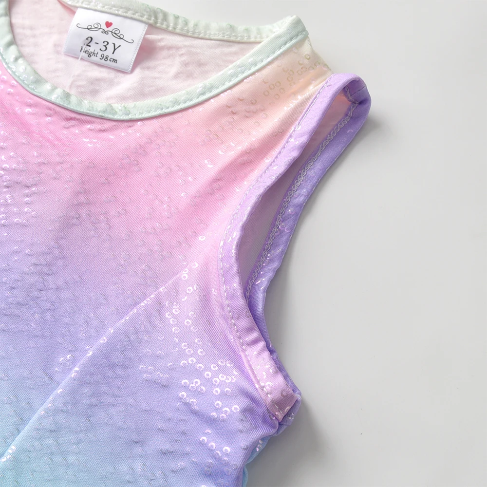 DXTON vestido de verano sin mangas para niña estilo sirena A - imagen 3