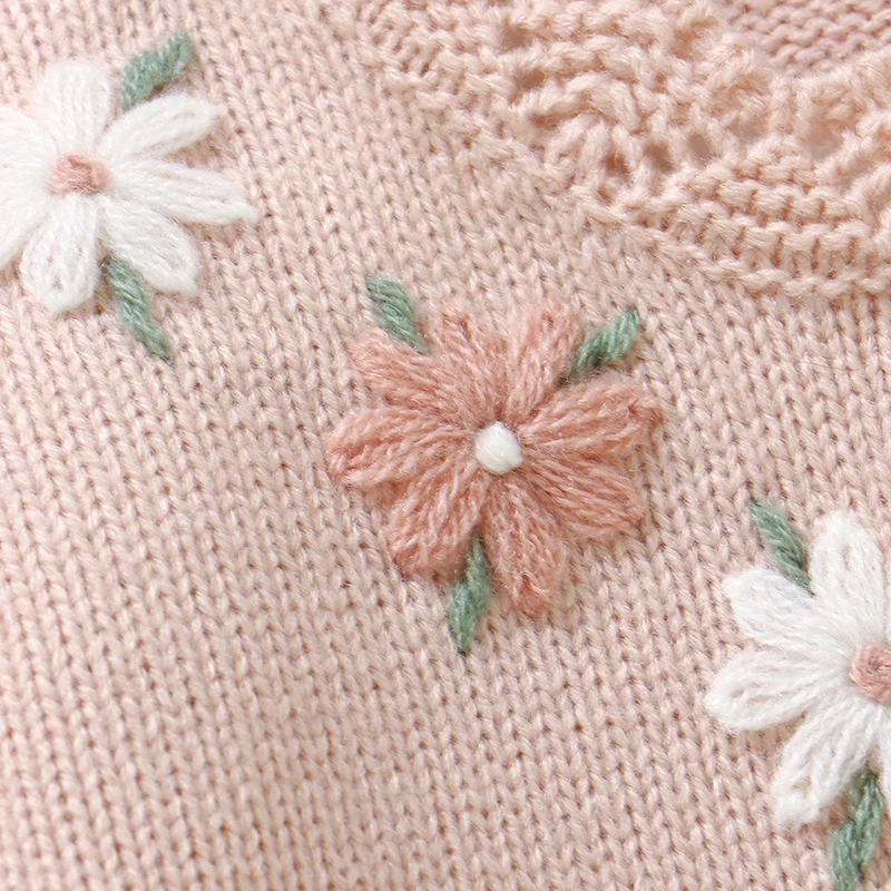 Cárdigan de punto floral para niña suave elegante primavera-otoño - imagen 3