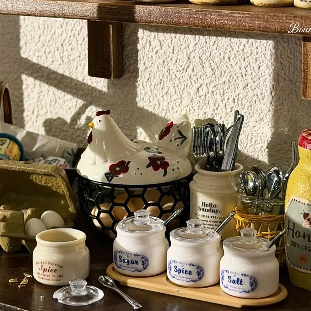 Juego cocina en miniatura para casa de muñecas con frascos y especias - imagen 3