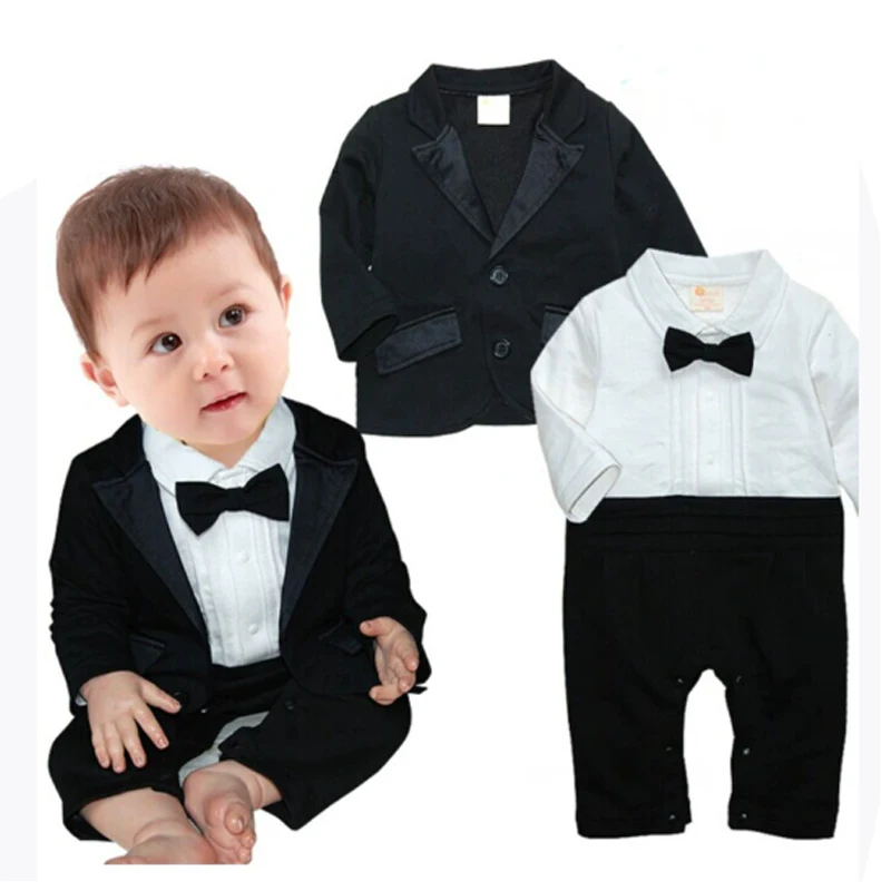 BOSS Conjunto foto recién nacido chaleco pajarita caballero dos piezas - imagen 5