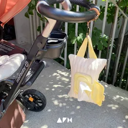 Porta pañuelos para cochecito de bebé con funda colgante extraíble