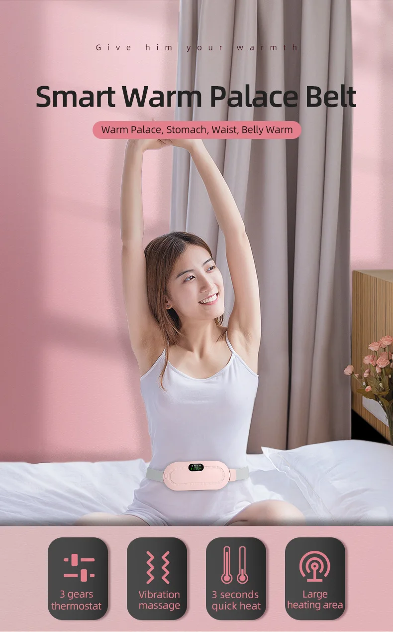 Cinturón calefactor menstrual con masaje vibratorio