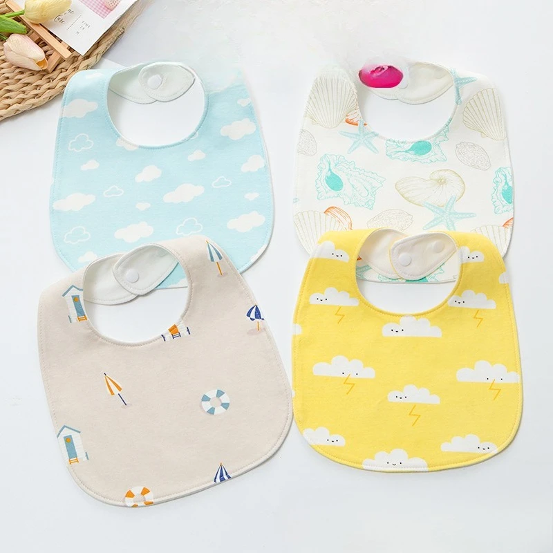 Baberos para bebé en forma de U absorbentes de algodón suave