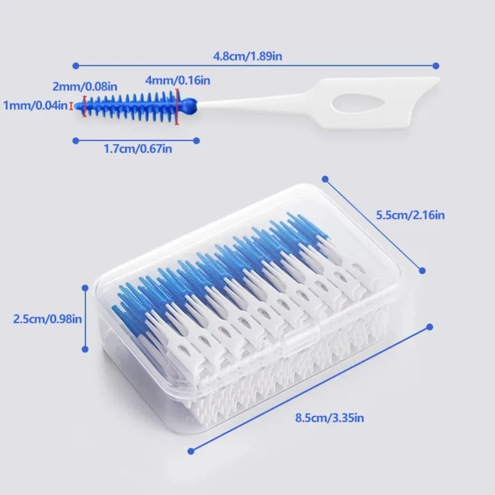 Set completo de limpieza interdental con palillos de silicona y cepillos