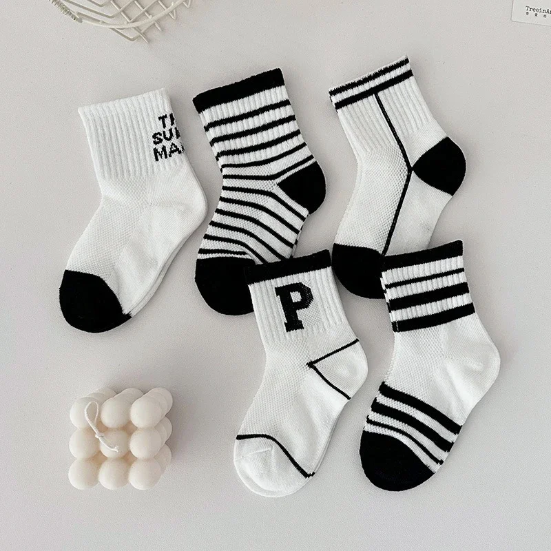Calcetines largos de malla para bebé con letras – Tobilleras verano - imagen 3