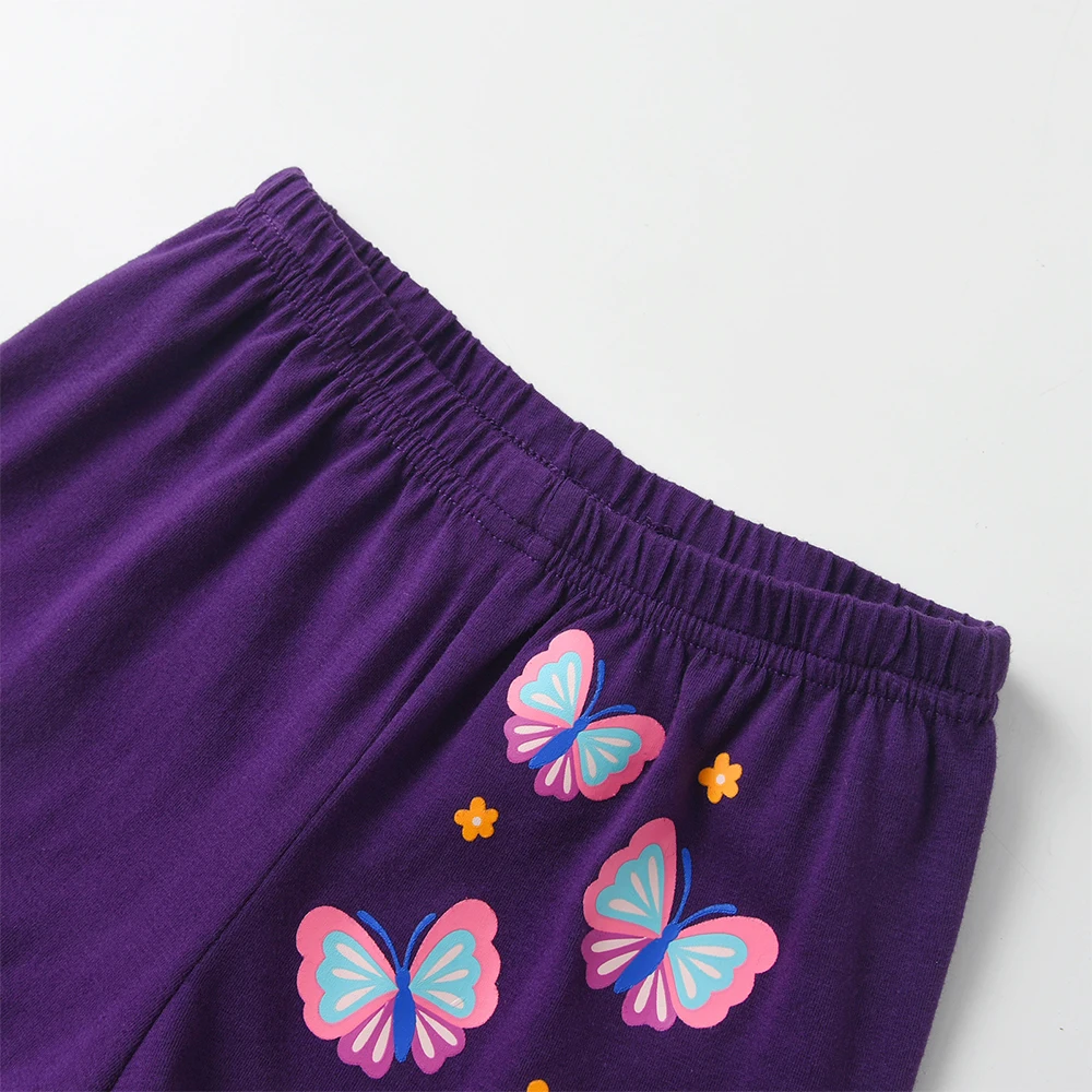 DXTON Conjunto de verano para niña con blusa y shorts de mariposas - imagen 2