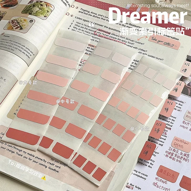 Bloc de notas con índice de color degradado y adhesivos - imagen 4