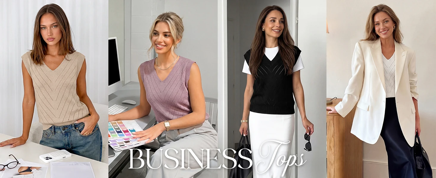 Look casual de negocios con top de punto