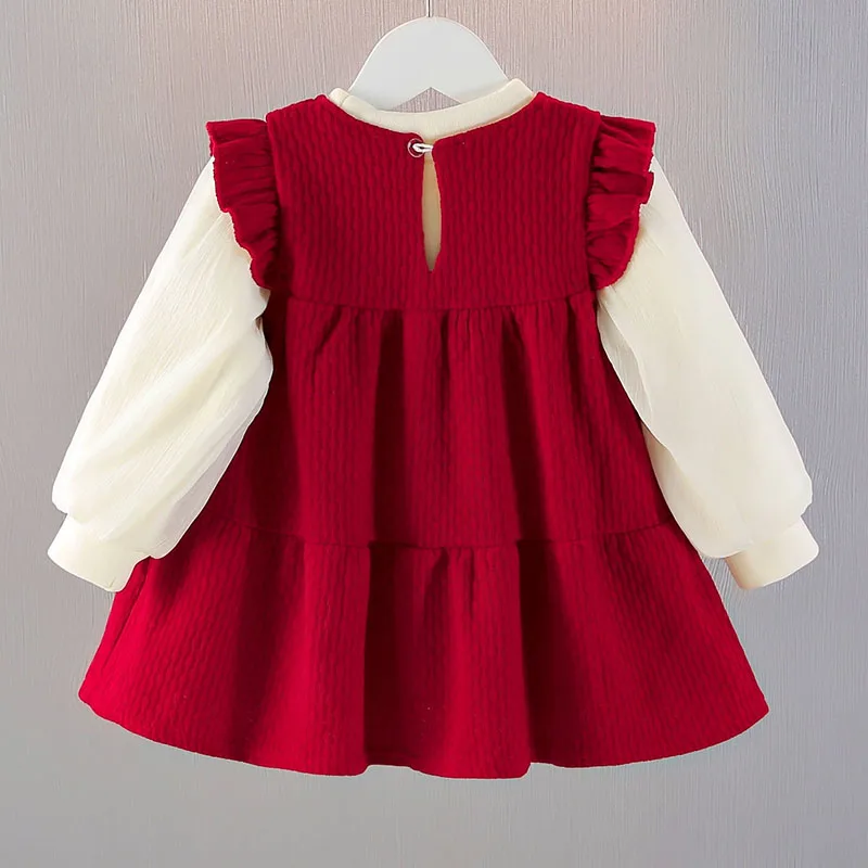 Conjunto niña invierno rojo con arco princesa, dos piezas - imagen 4