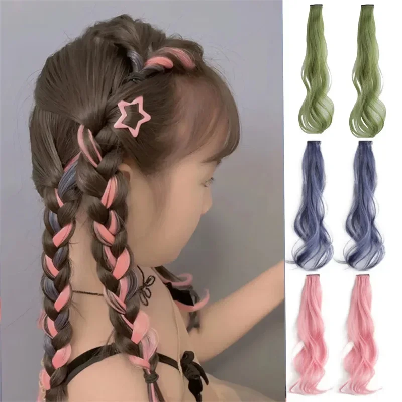 Clip de pelo con peluca trenzada para niñas color caramelo - imagen 4