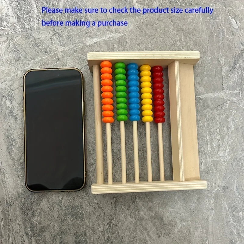 Ábaco de madera infantil con tarjetas numéricas y cuentas - imagen 2