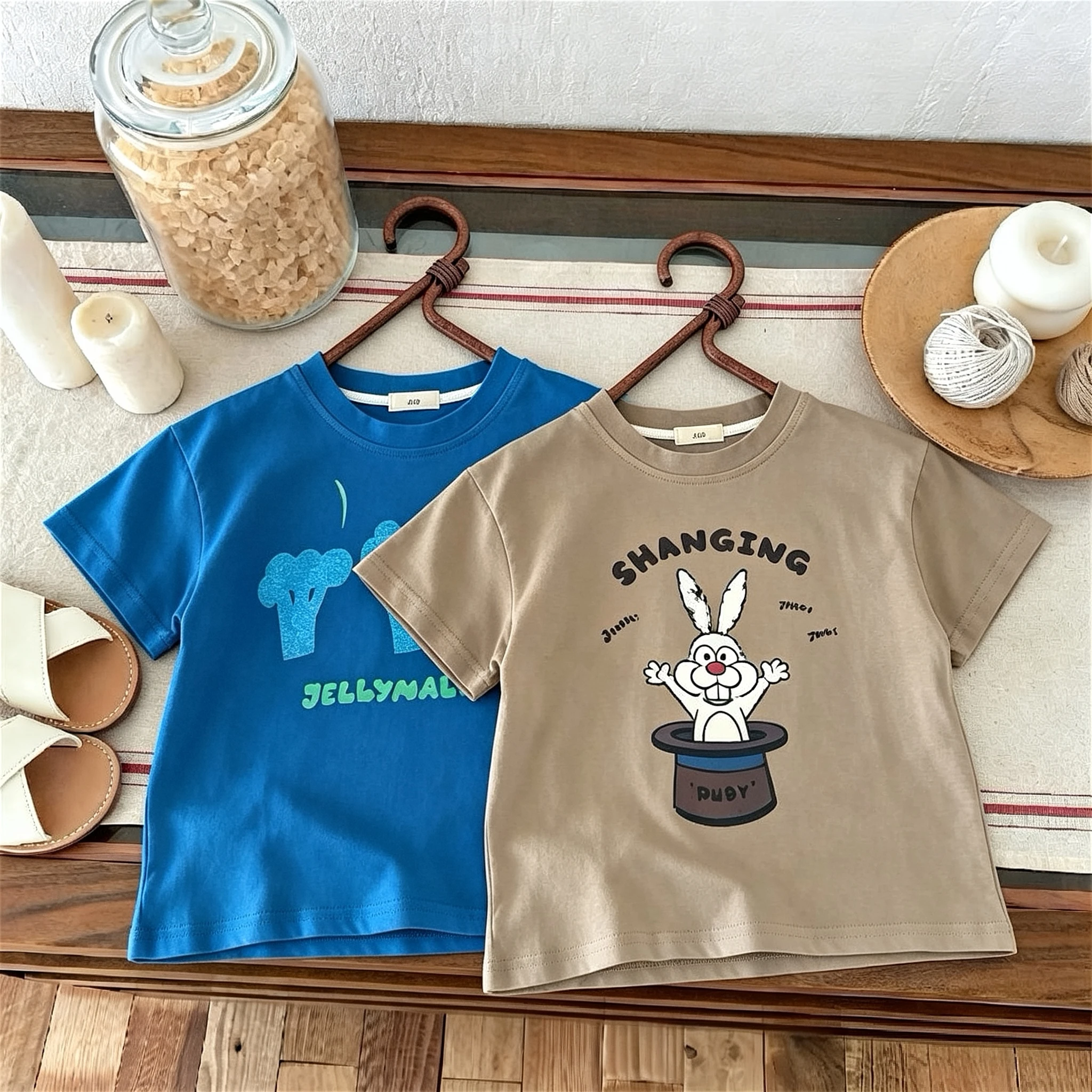 Camiseta de manga corta estampada con cuello redondo para bebé - imagen 3