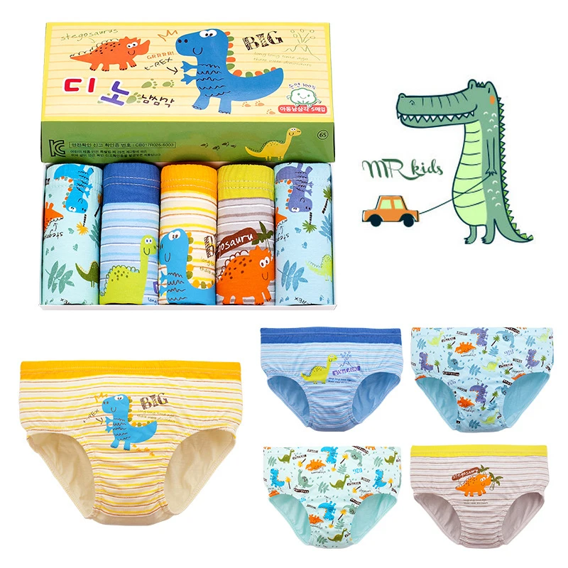 Calzoncillos de algodón con estampado de dinosaurios coloridos