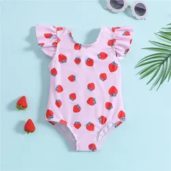 Traje de baño bebé niña una pieza estampado frutas veraniego ligero