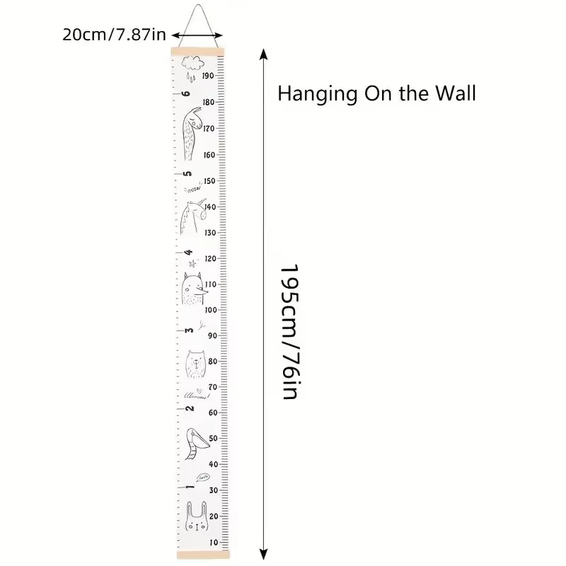 Tabla de crecimiento infantil – Regla de altura colgante impermeable para pared - imagen 5