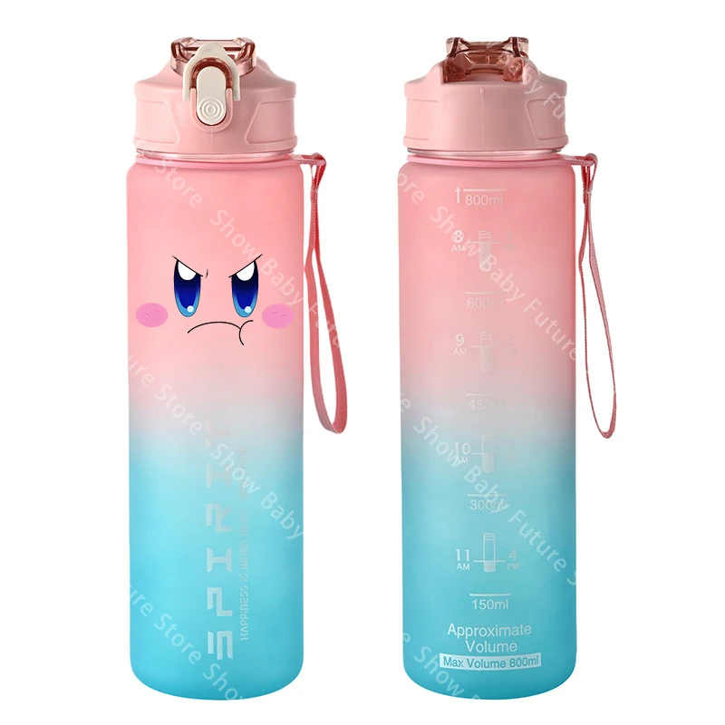 Botella de agua deportiva transparente Kirby, portátil para gimnasio - imagen 5