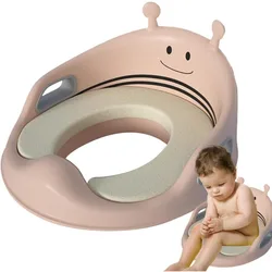 Asiento de inodoro infantil antideslizante con asas y protector