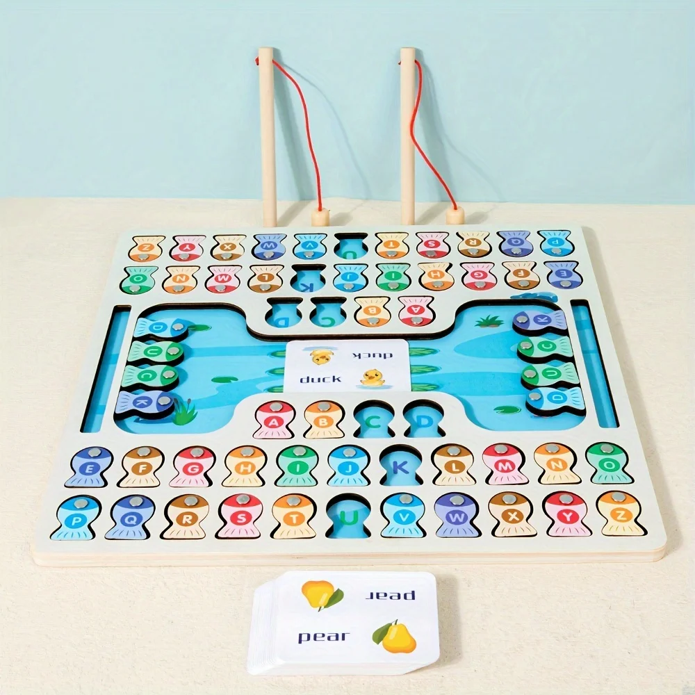 Juego de pesca magnético de madera Montessori para motricidad fina - imagen 2