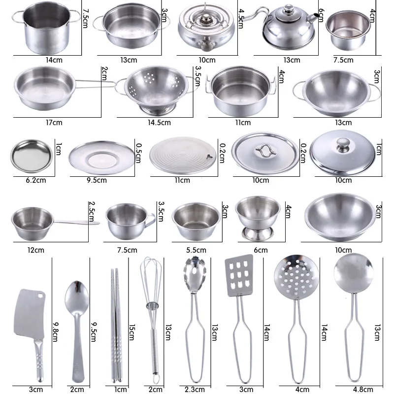 Juego de utensilios de cocina en acero inoxidable para niños - imagen 4