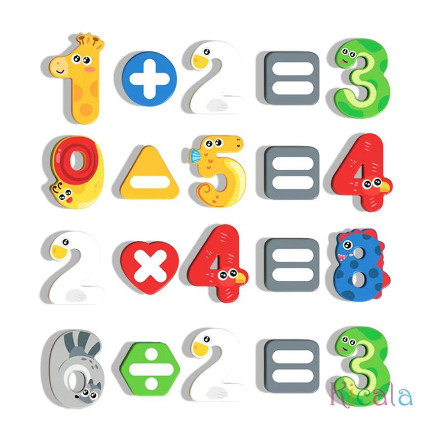 Tablero Montessori de madera con letras y números en formas - imagen 4